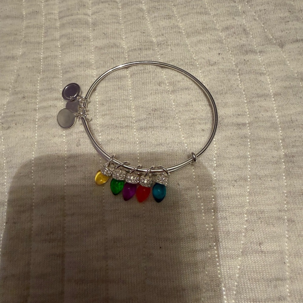 Alex and Ani Silver Bracelet with Multicolor Charms